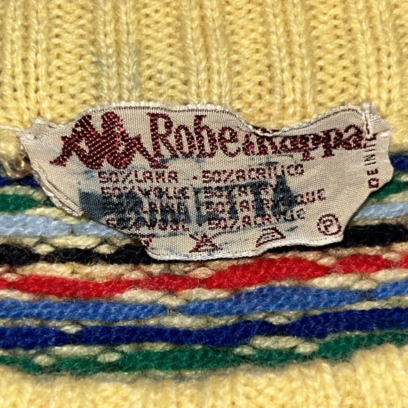 Vintage 70s 80s Robe Di Kappa Sweater Women’s yellow bold print size‎ med - Picture 6 of 10